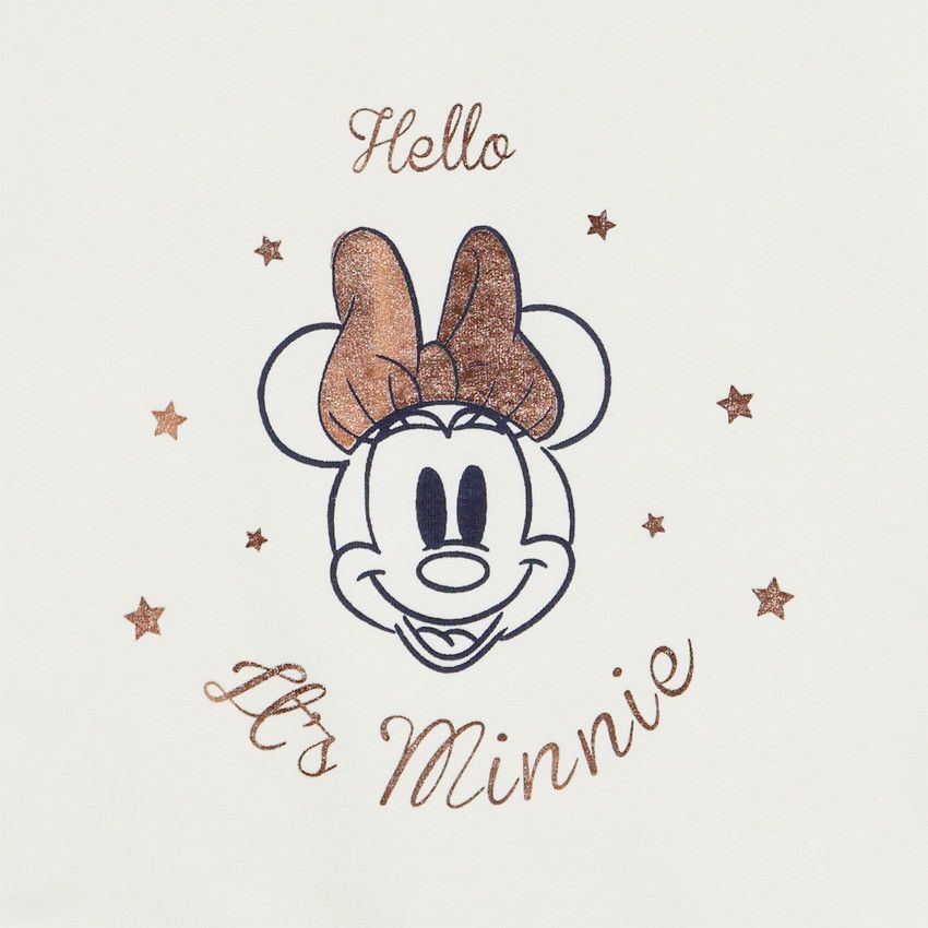 Jogging en molleton print Minnie Disney pour bébé fille - Ecru