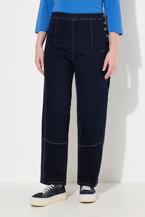 Barrel-Jeans, weites Bein, Komfortbund, Biobaumwolle