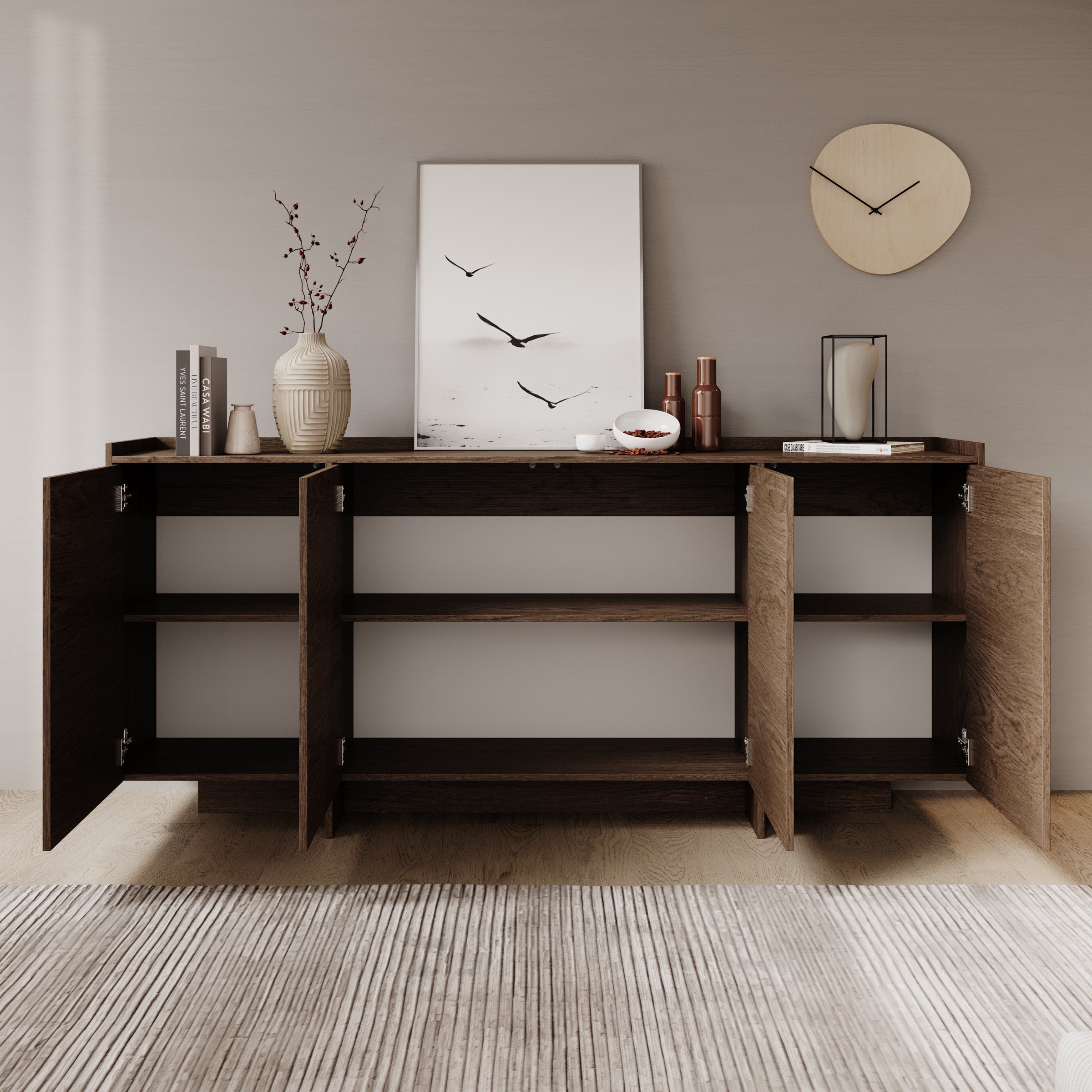 Jaxon - Dressoir - Donker eiken - 200x38x90 cm