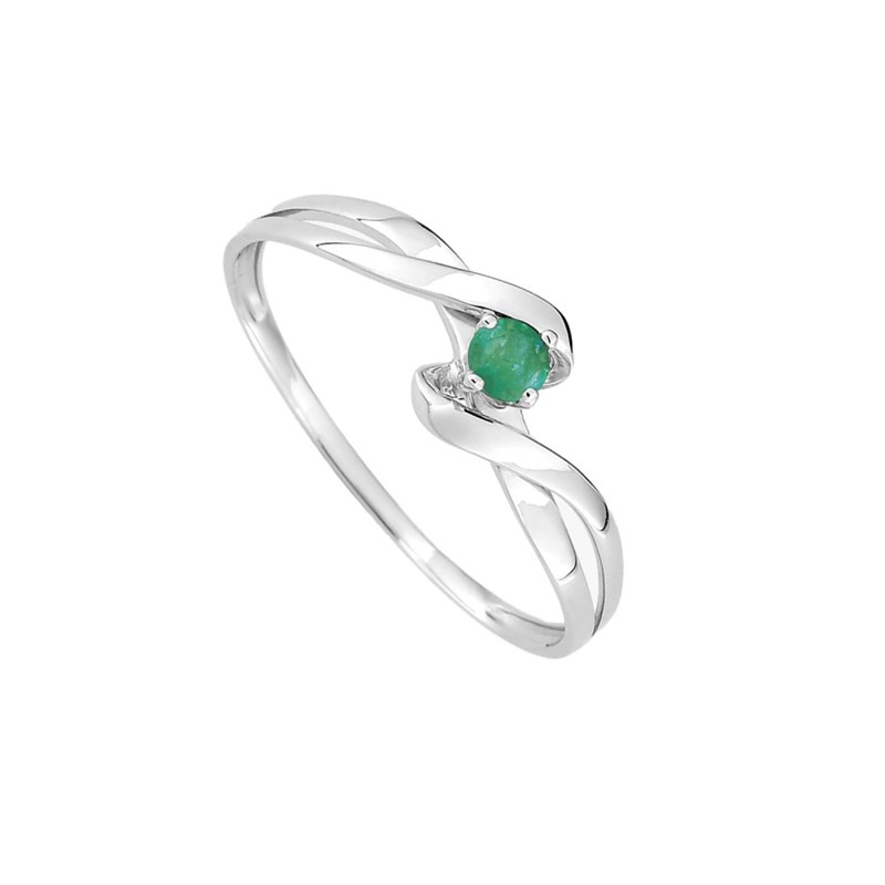 Bague femme - émeraude - Or 9 Carats
