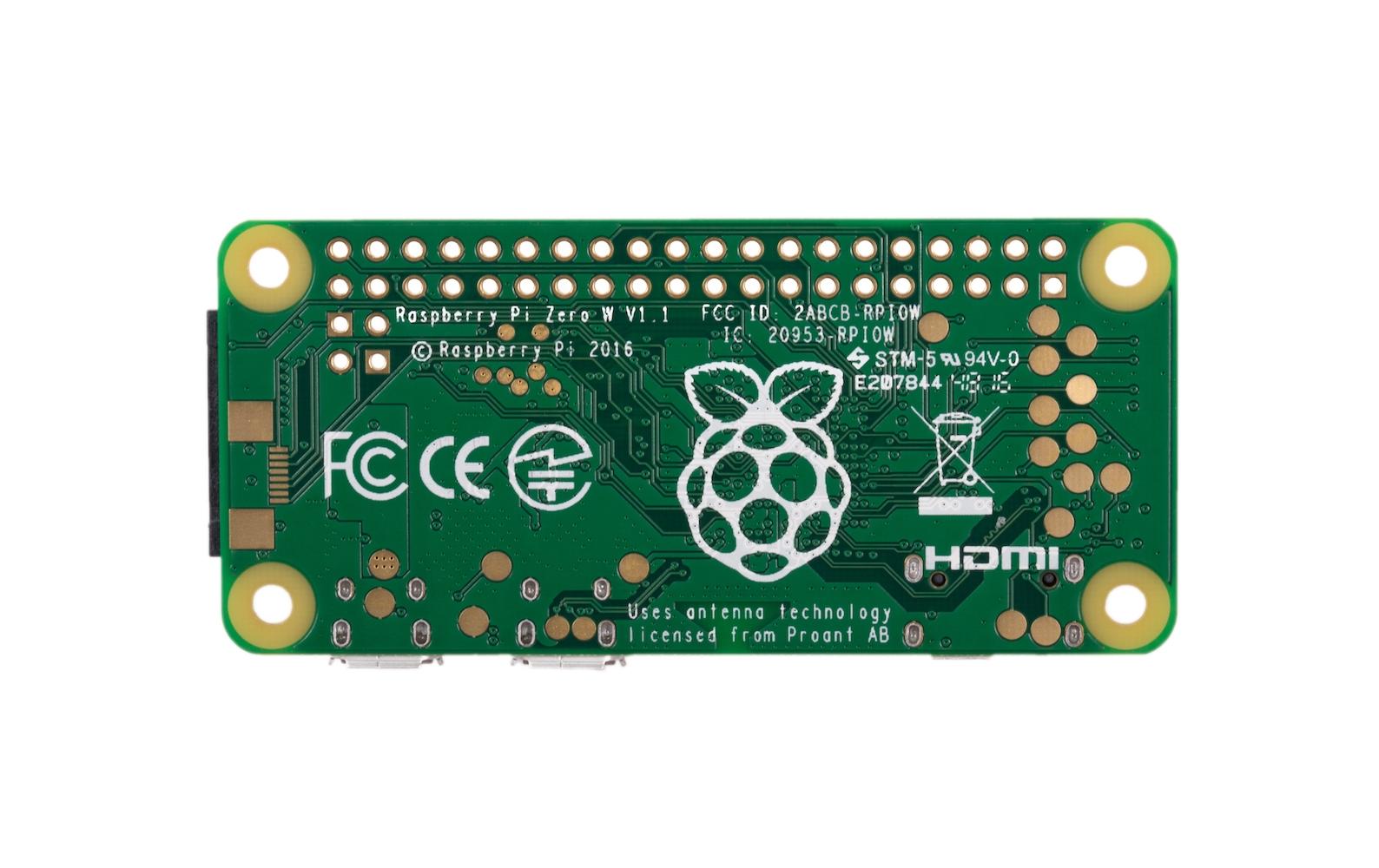 Entwicklerboard Raspberry Pi Zero W 512 MBMikrocontroller-Board mit 512 MB RAM, WLAN und BT