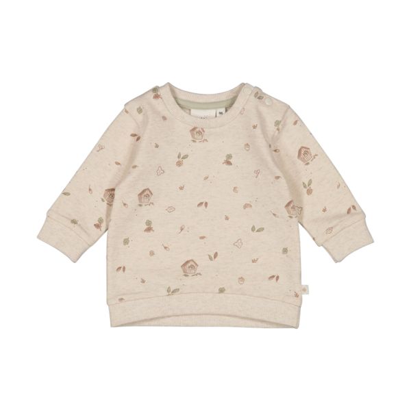 Feetje Sweater - Fall Favorites Print - Maat 62 - Offwhite Melange
