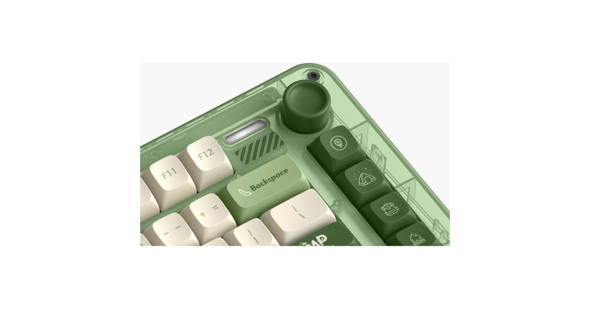 IqunixZX75 Camping Wireless Mechanical Keyboard, gaming toetsenbord  (Groen/oranje, US lay-out, IQUNIX Moonstone Turbo, RGB leds, 75%, Hot-swappable, Double-shot PBT, 2.4GHz | Bluetooth 5.1 | USB-C)