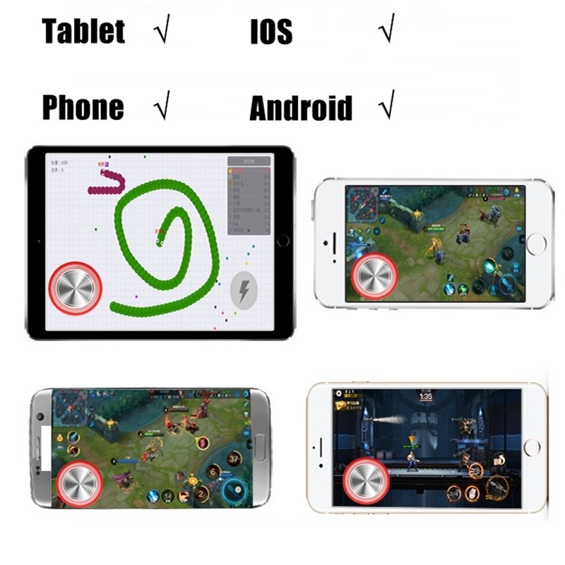 Mini Gaming Joystick Touchscreen Controller für Smartphone / Tablet - Silber