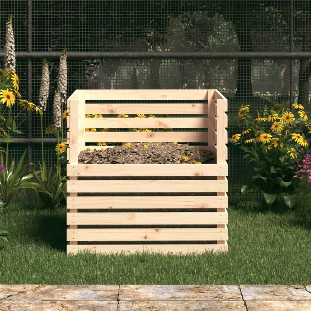 Composteur 80x80x78 cm bois massif de pin