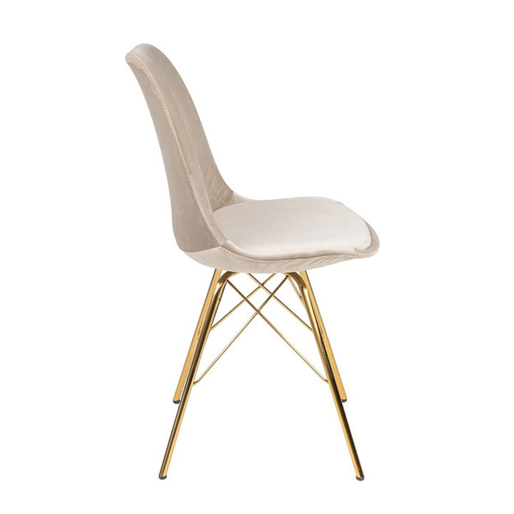 Kick collection - Stoel Velvet Champagne - Goud frame