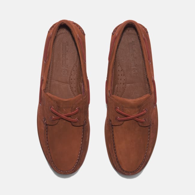 Scarpa da Barca in Pelle Classic da Uomo in                rosso scuro