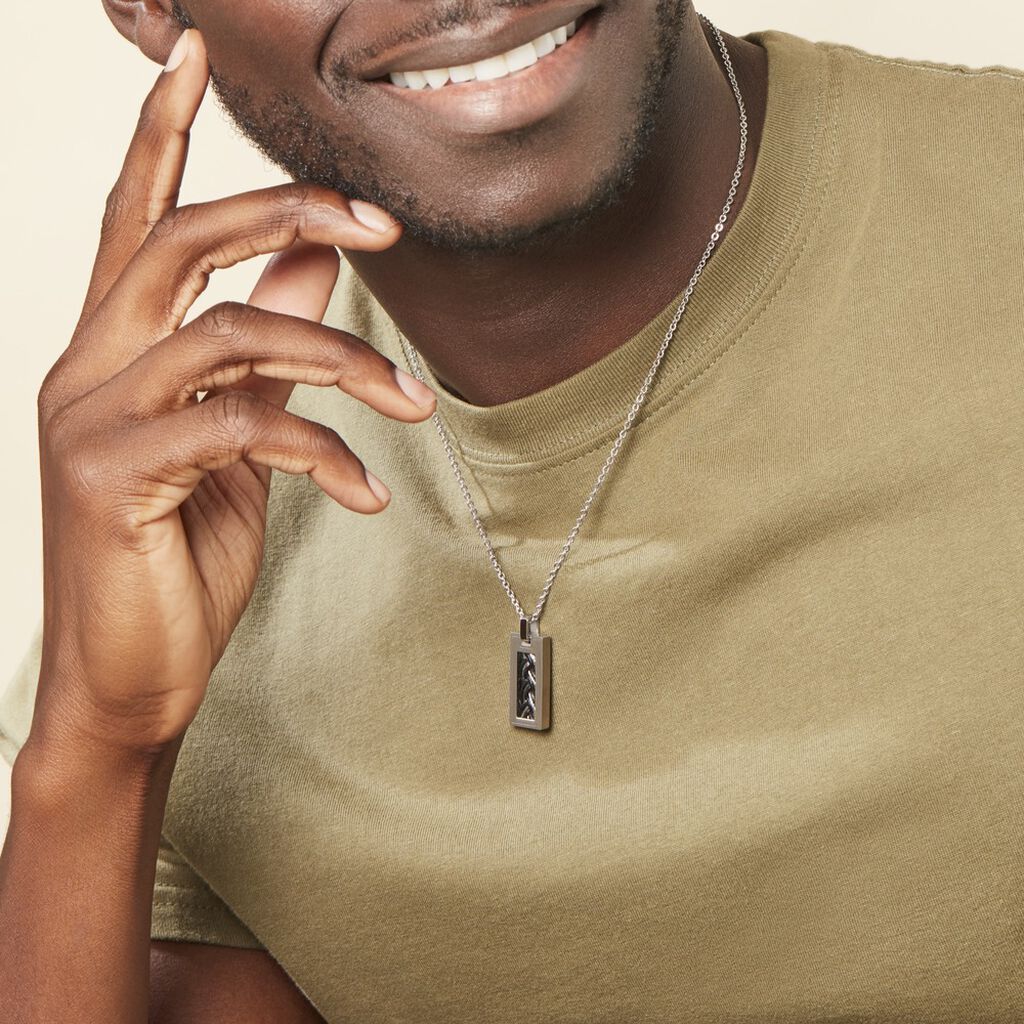 Collier Josh Acier Blanc