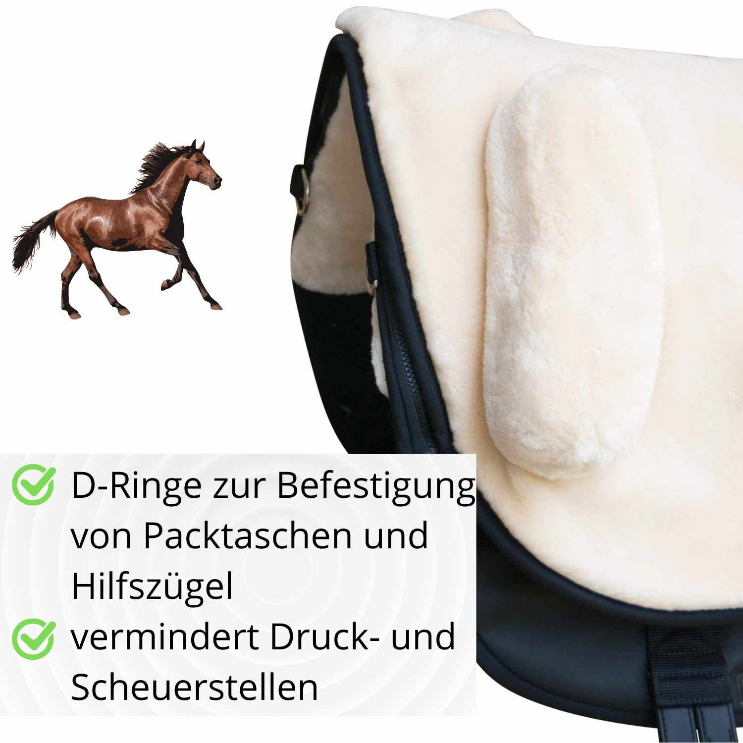 AMKA synthetischer Fellsattel ALINA