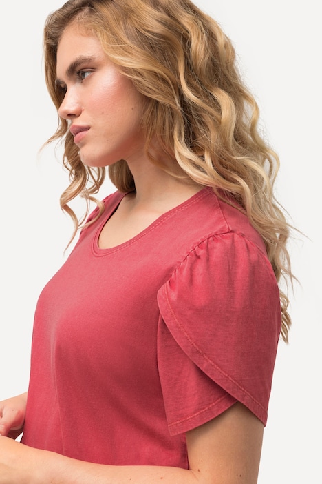 T-Shirt, cold dyed, A-Linie, Rundhals, Halbarm