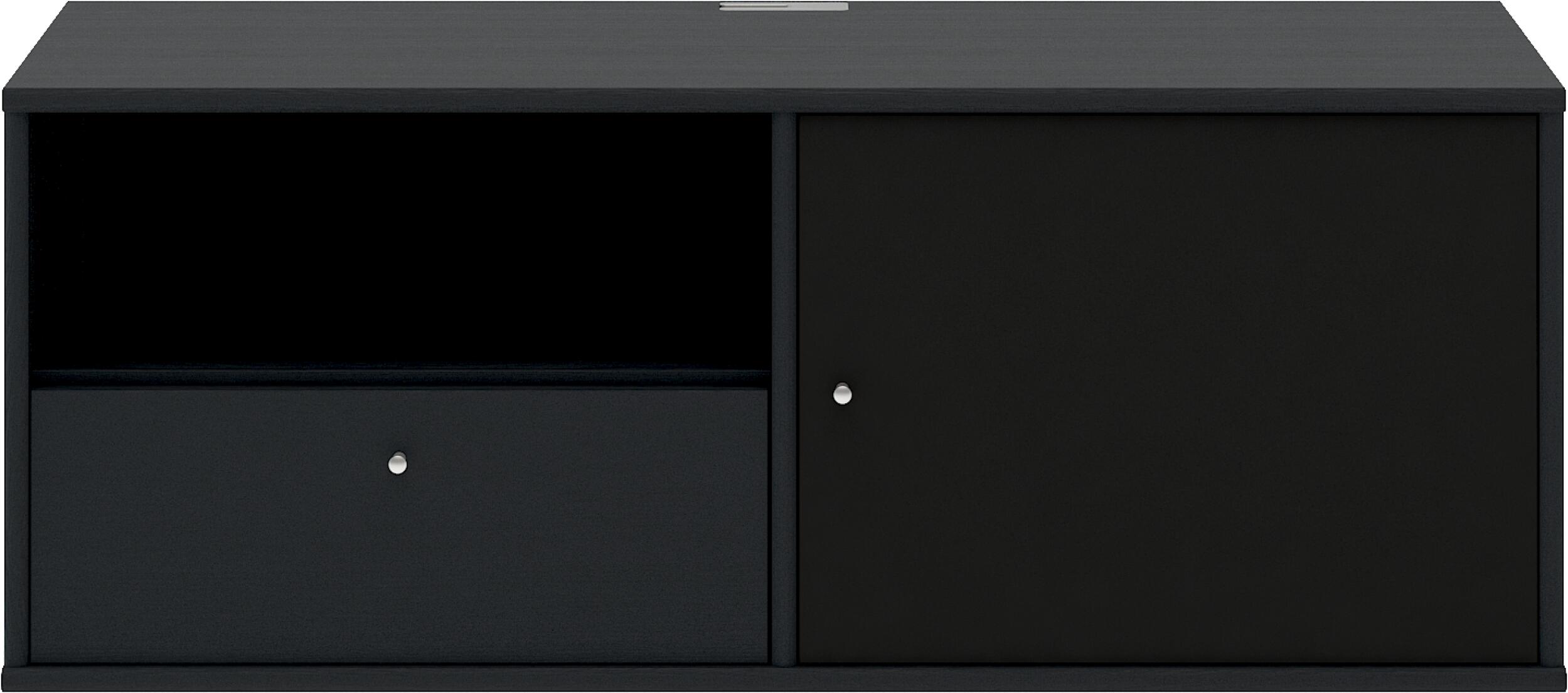 Mistral AV TV-møbel med 2 hylder, 1 låge   1 skuffe sort