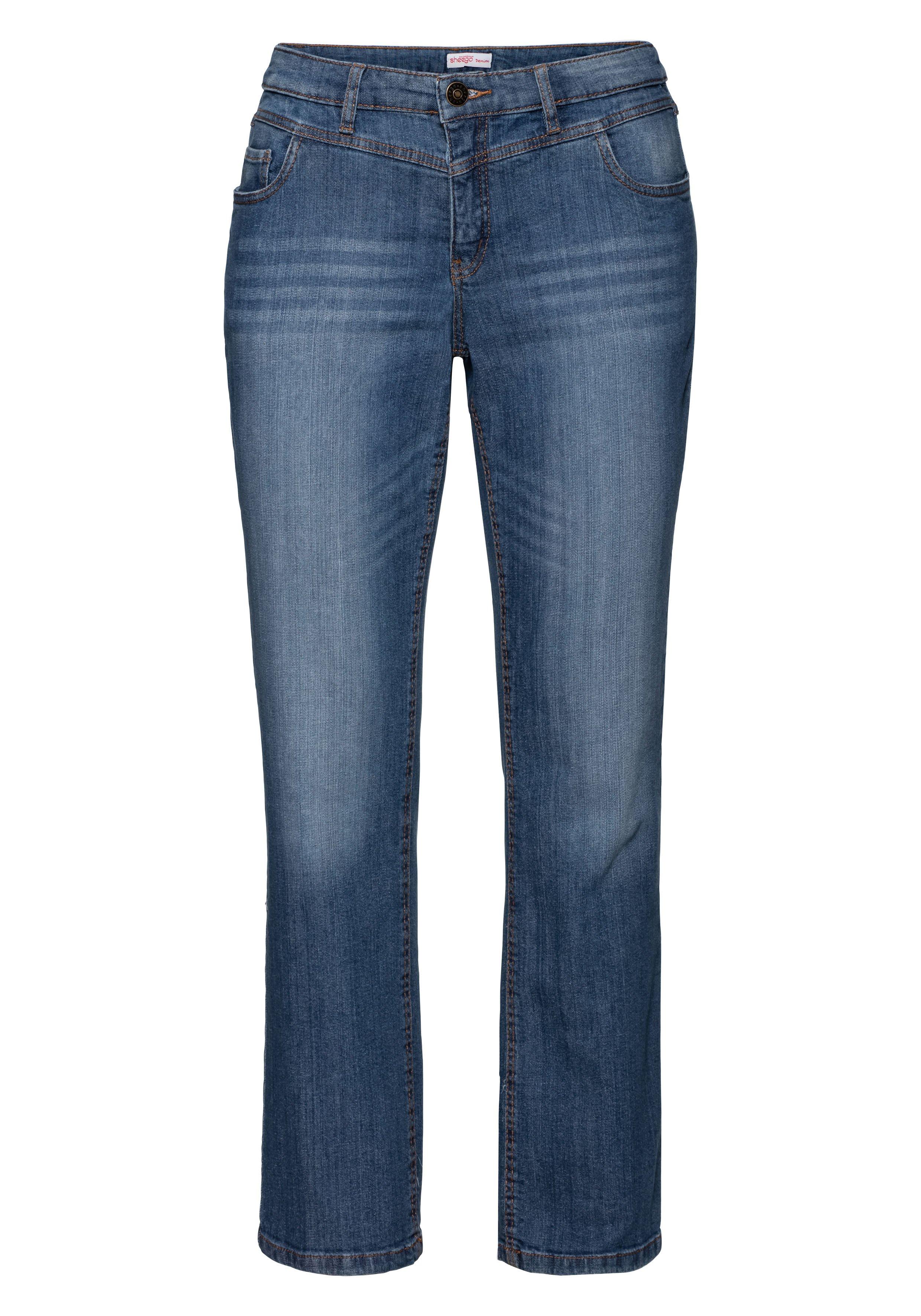 Gerade Jeans mit Used-Effekten