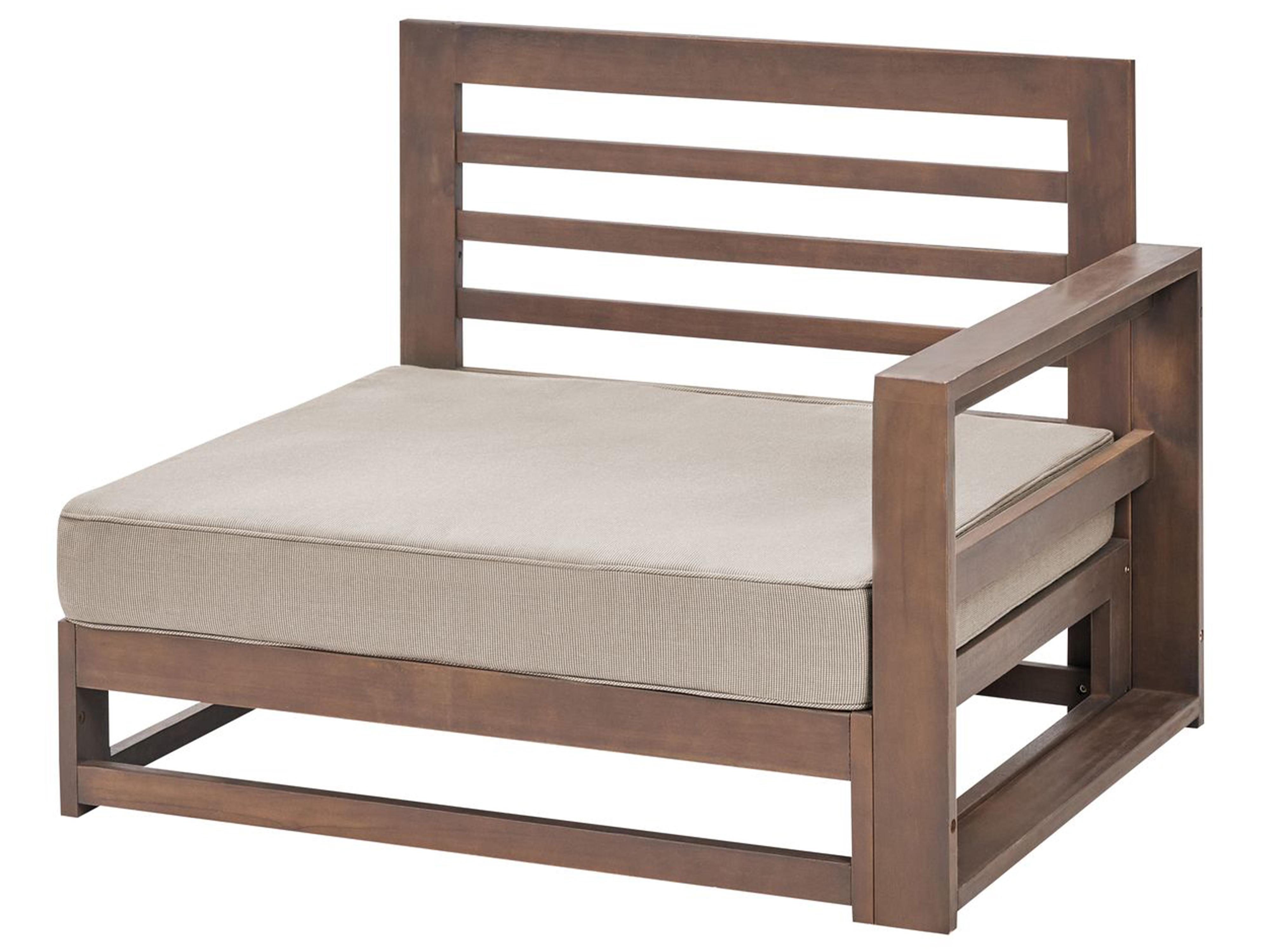 Loungeset met tafel 5-zits TIMOR modulair Gecertificeerd acaciahout Donkerbruin
