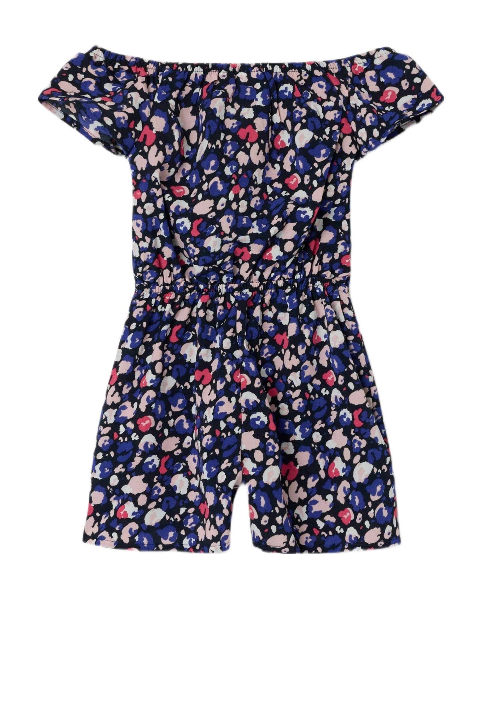 NAME IT gebloemde playsuit NMFVINAYA donkerblauw/roze/wit