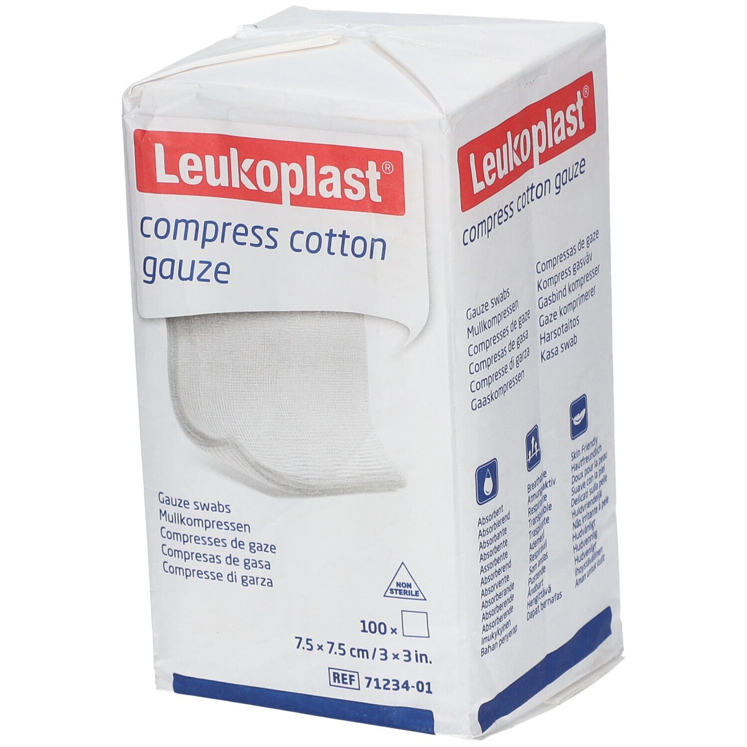 Leukoplast® compress cotton gauze 7,5 x 7,5 cm unsteril