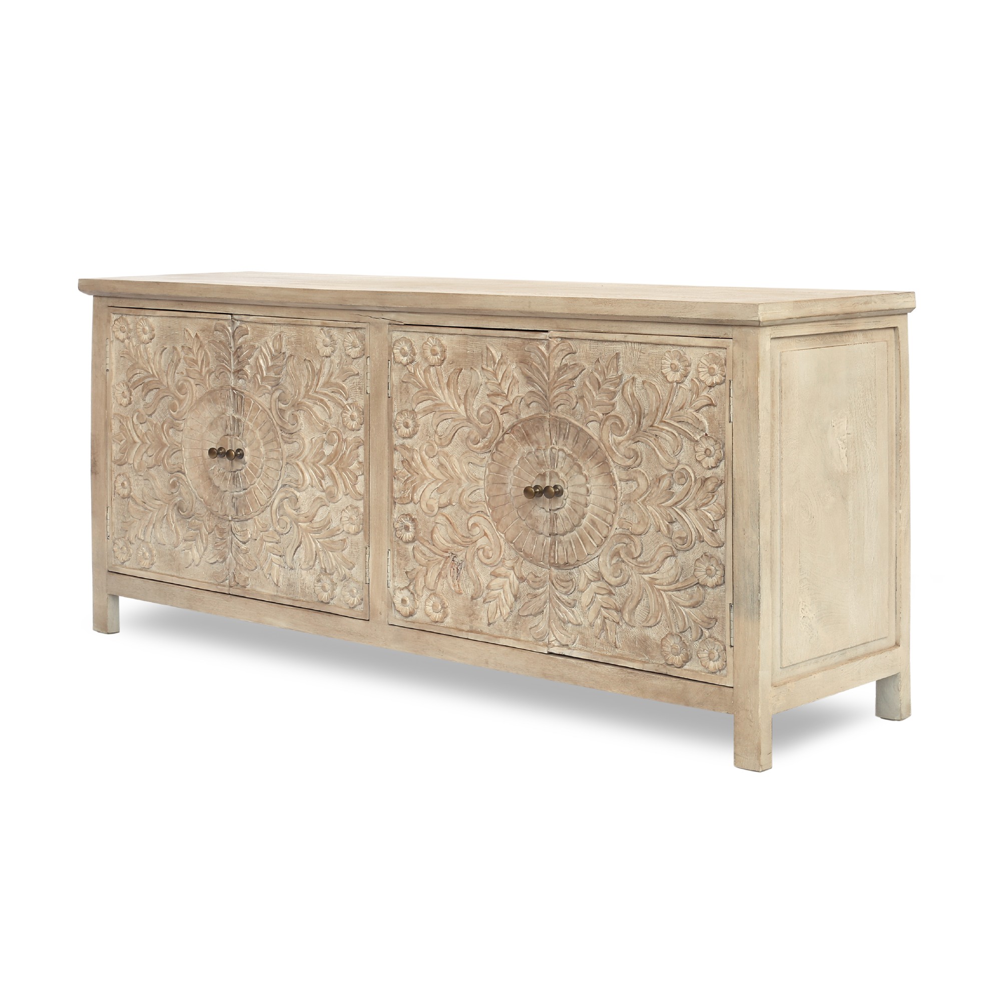 Sideboard 'Ladeche', whitewashed, B 175 cm, H 85 cm, L 40 cm von fischer's lagerhaus
