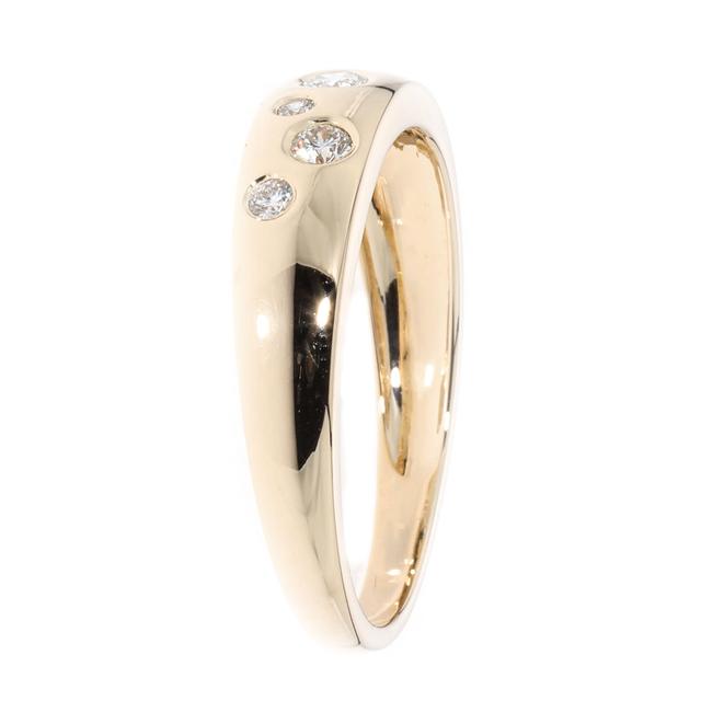 Band-Ring, 7 Brillanten, LG, ca. 0,25 ct., Gold 375