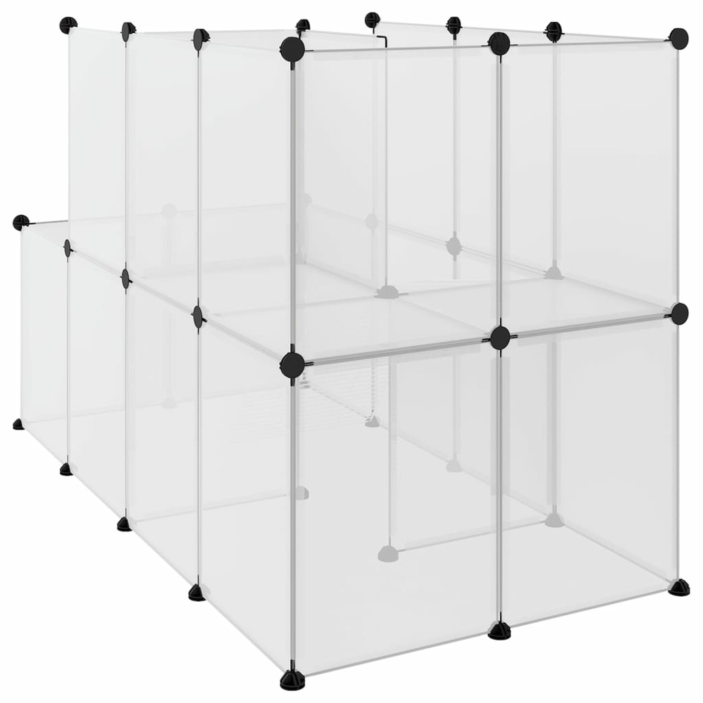 Cage pour petits animaux transparent 142x74x93 cm pp et acier