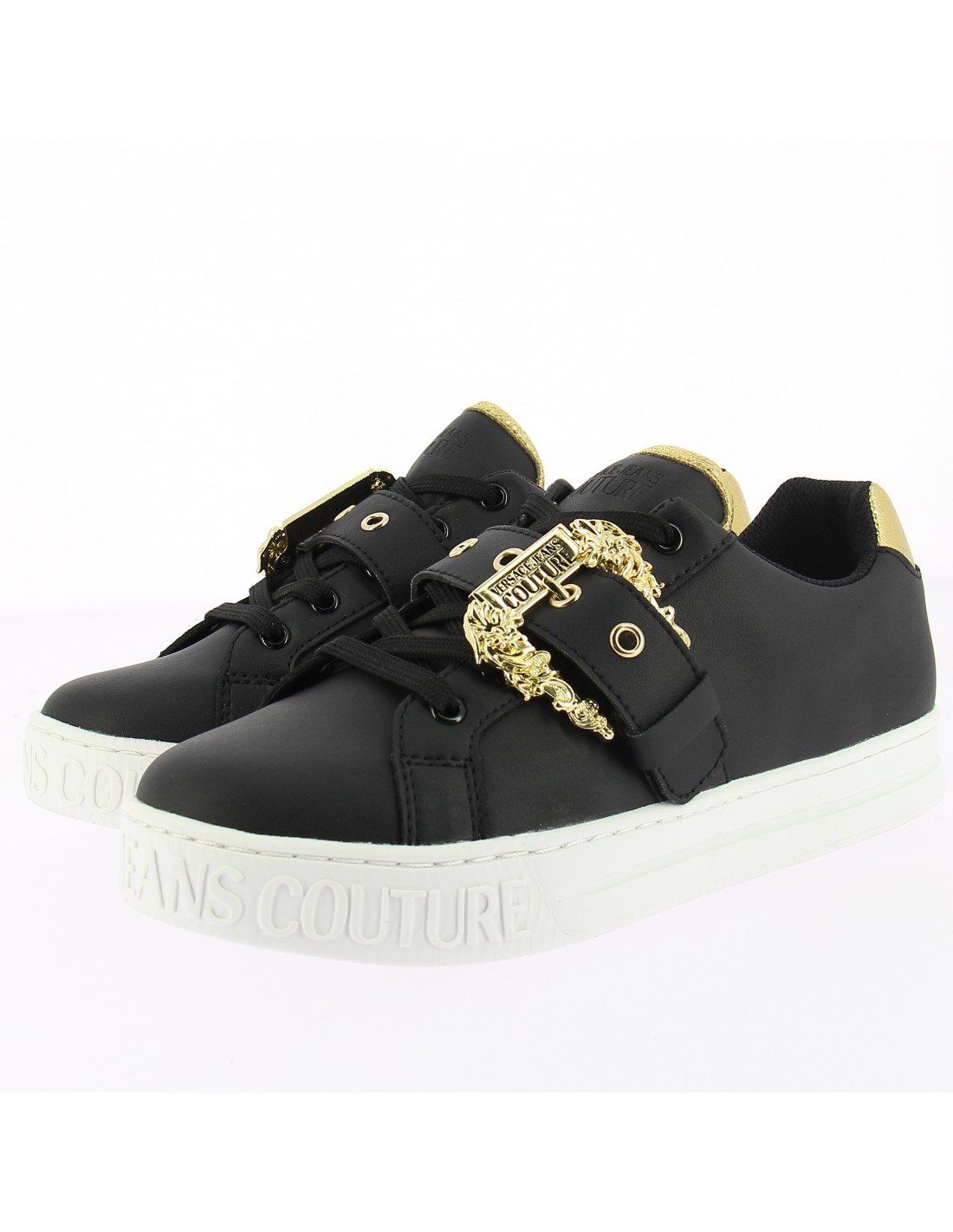 versace Baskets de ville femme court 84 noir
