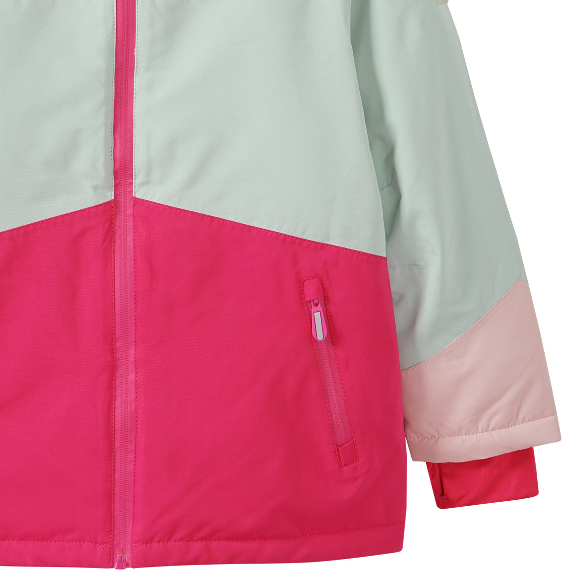 Topolino Mädchen Schneejacke mit Reflektoren pink / hellrosa / türkis