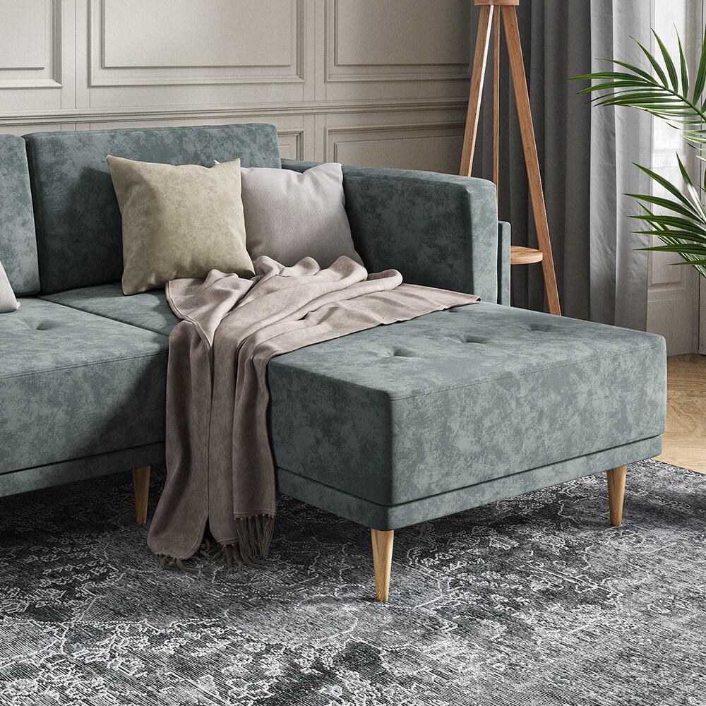 VitaliSpa Ecksofa Schlafsofa Gästesofa Cali Grau Schlaffunktion 236 x 97 cm modern Wohnzimmer Sofa Wohnzimmercouch Boxspringsofa Loungesofa Loungeecke Schlafcouch Taschenfederkern ausziehbar