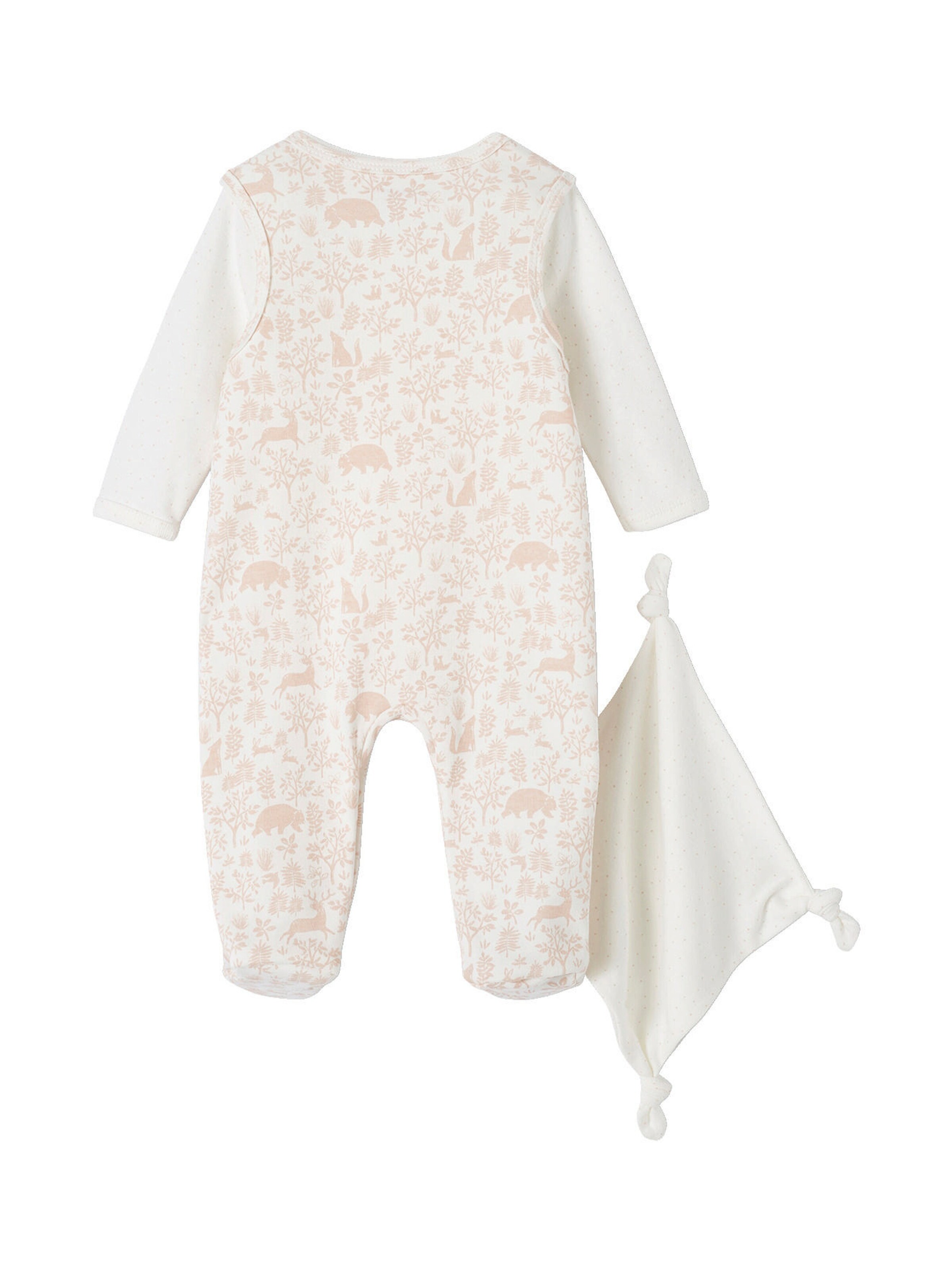 Vertbaudet Baby-Set: Strampler, Body & Schmusetuch, Bio-Baumwolle pudrig rosa
