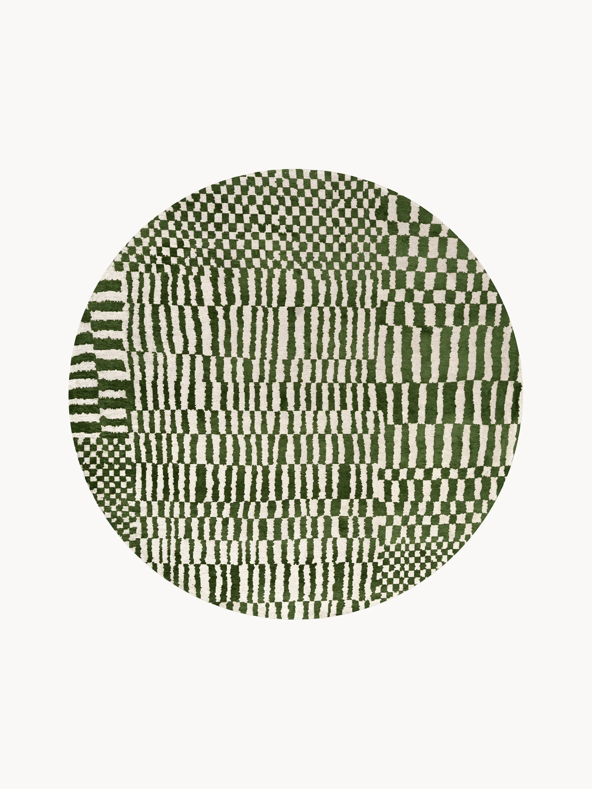 Rond jacquard in- & outdoor vloerkleed Berber, wasbaar