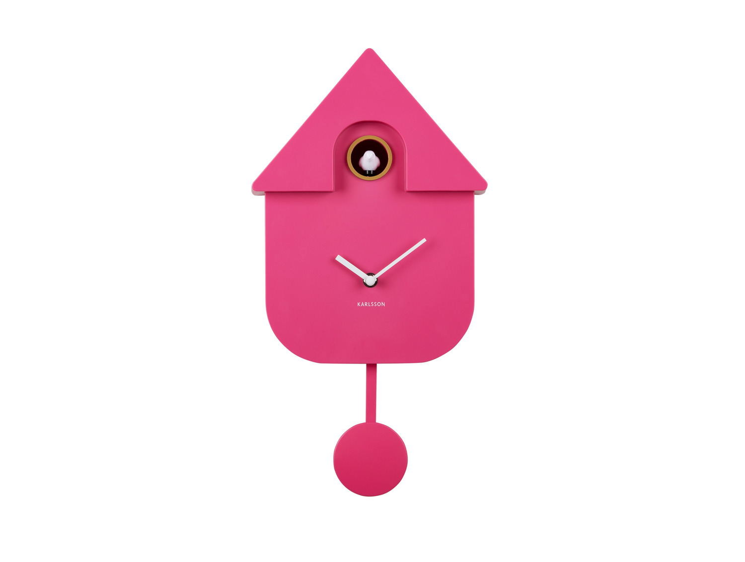 Wall clock Modern Cuckoo ABS bright pink