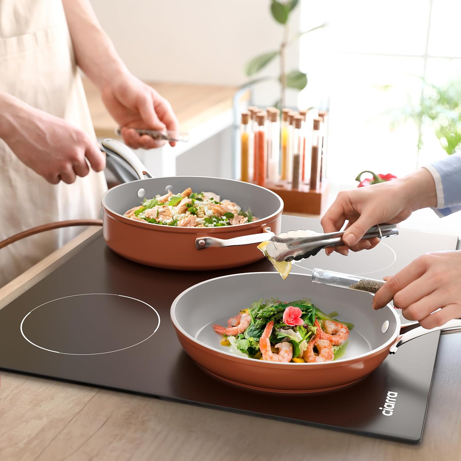 Ciarra CBBIH604-D Induktionskochfeld 60 cm 4 Zonen Einbau Touch-Bedienung Kochfeld Induktion 4 Platten 9 Leistungsstufen Timer Kindersicherung Abschaltautomatik Restwärmeanzeige
