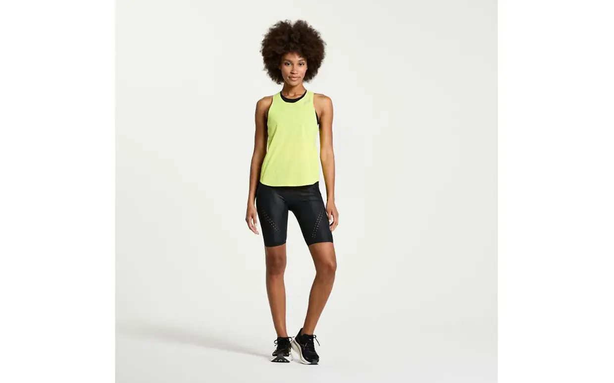 Saucony Pinnacle Hardloopshirt Zonder Mouwen Geel Dames