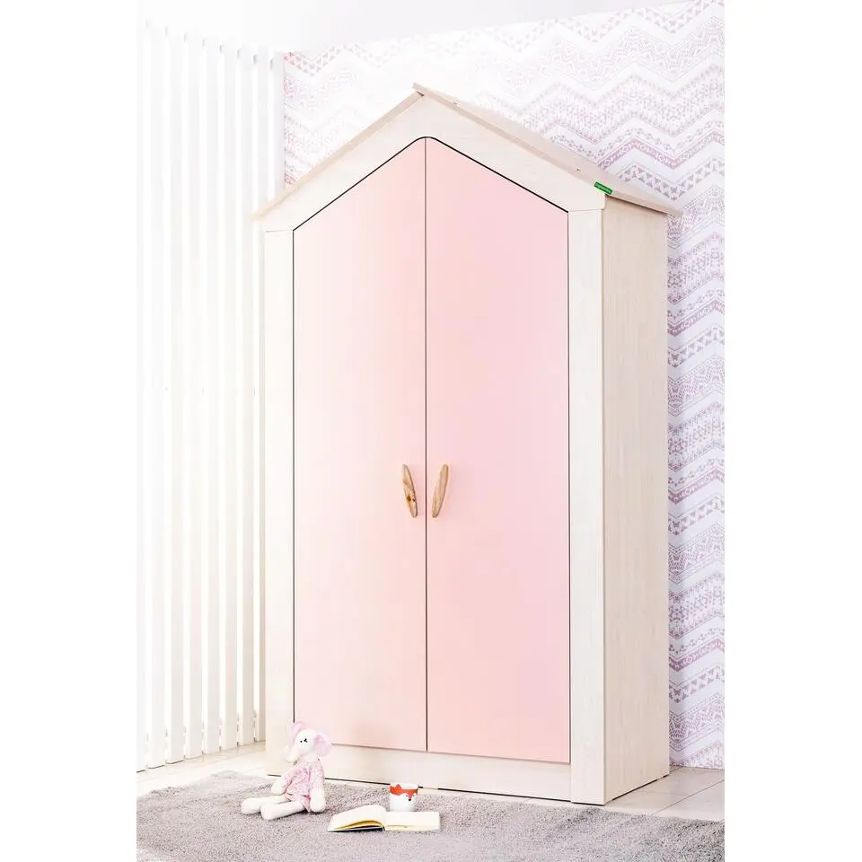 Cento Pink 2-deurs kledingkast huisje meisjeskamer