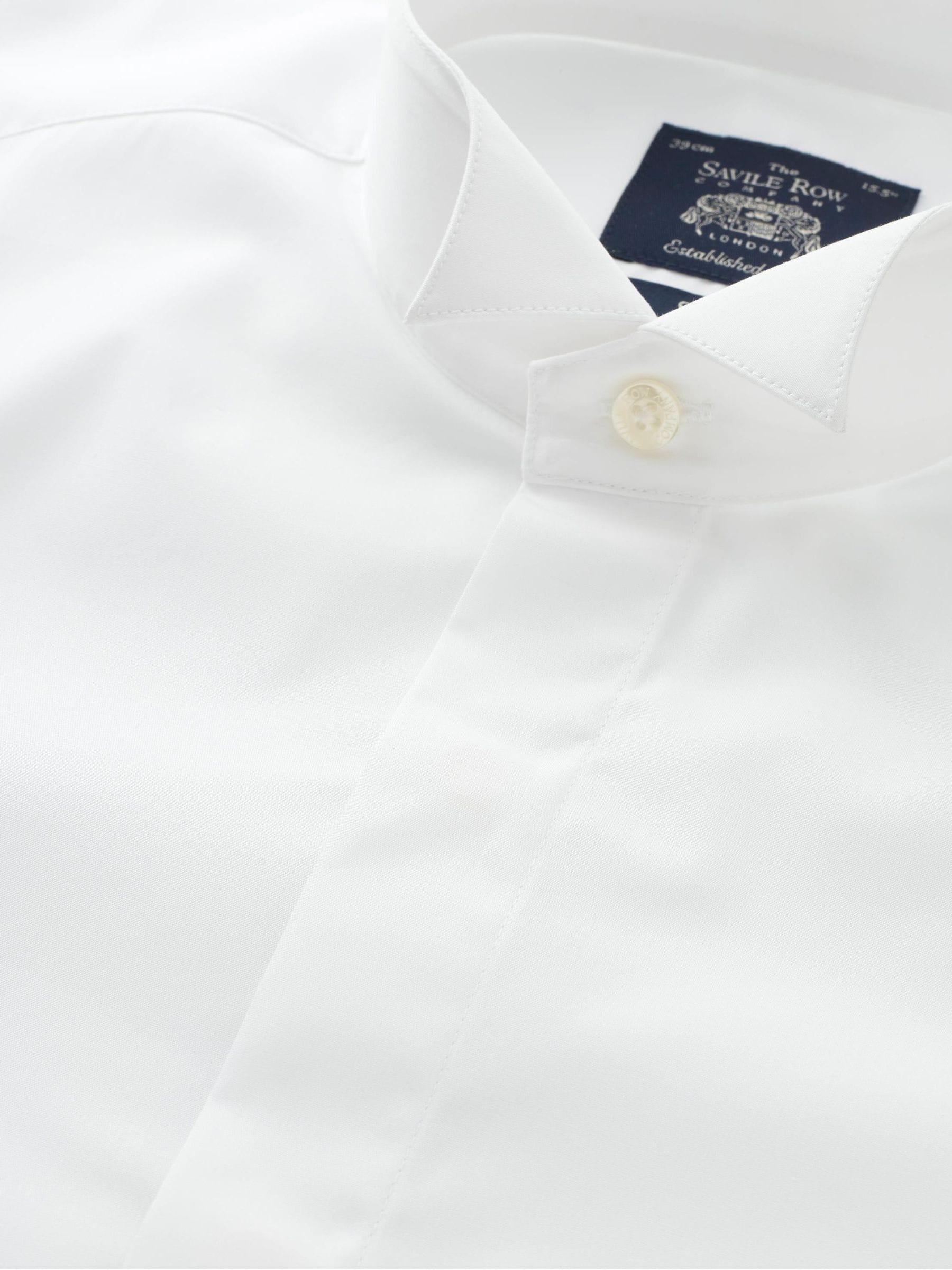 Savile Row Company Slim Fit Cotton White Wing Collar Double Cuff Formal Dress Shirt