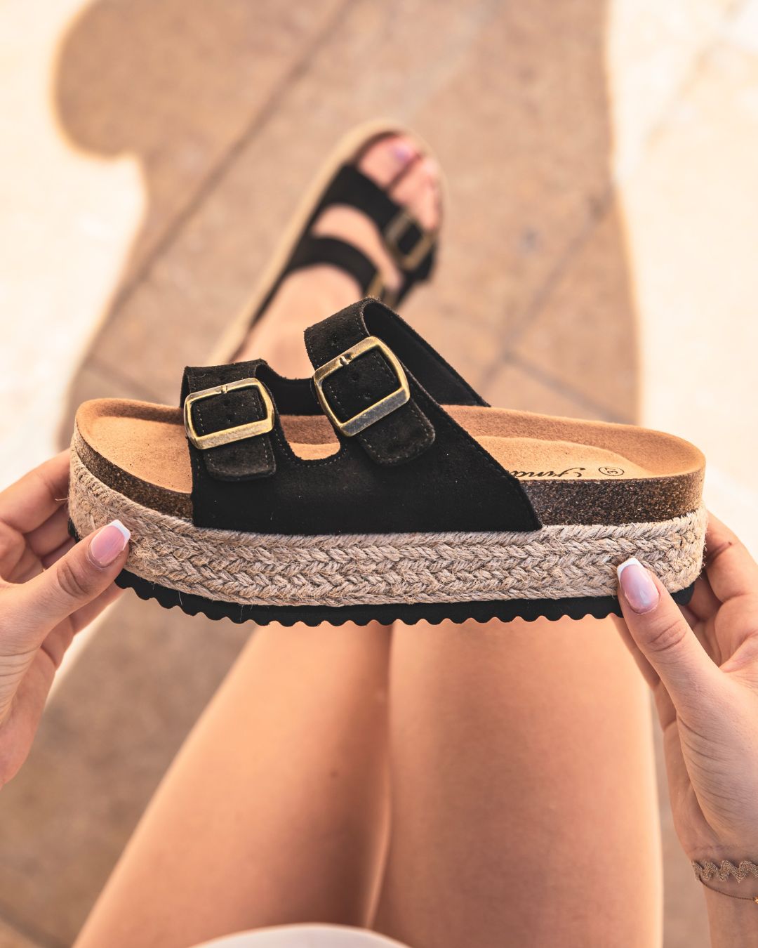 Sandale femme plateforme mule noir - Sonia