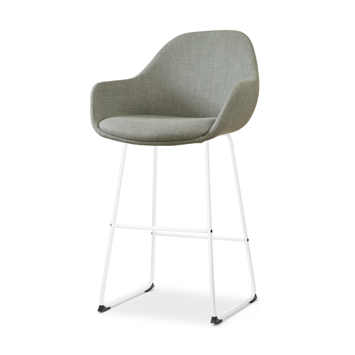 Barkruk Nino-Mae licht groen - wit onderstel - 75 cm