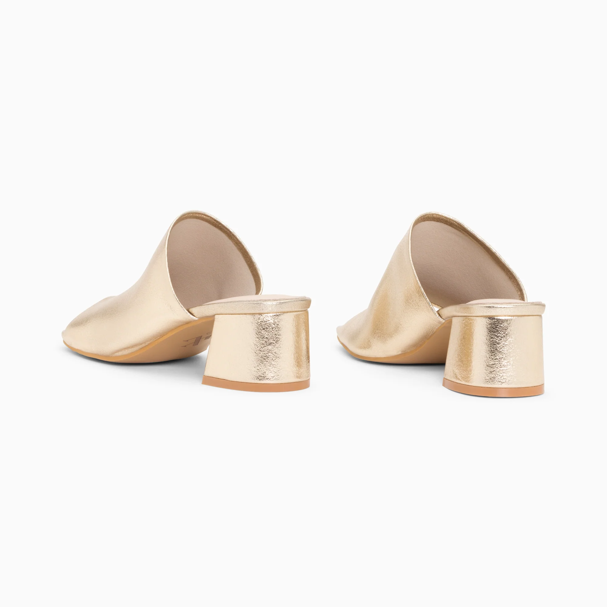 Sandales à talon, Compensées-Mules peep-toe Helène or à talon