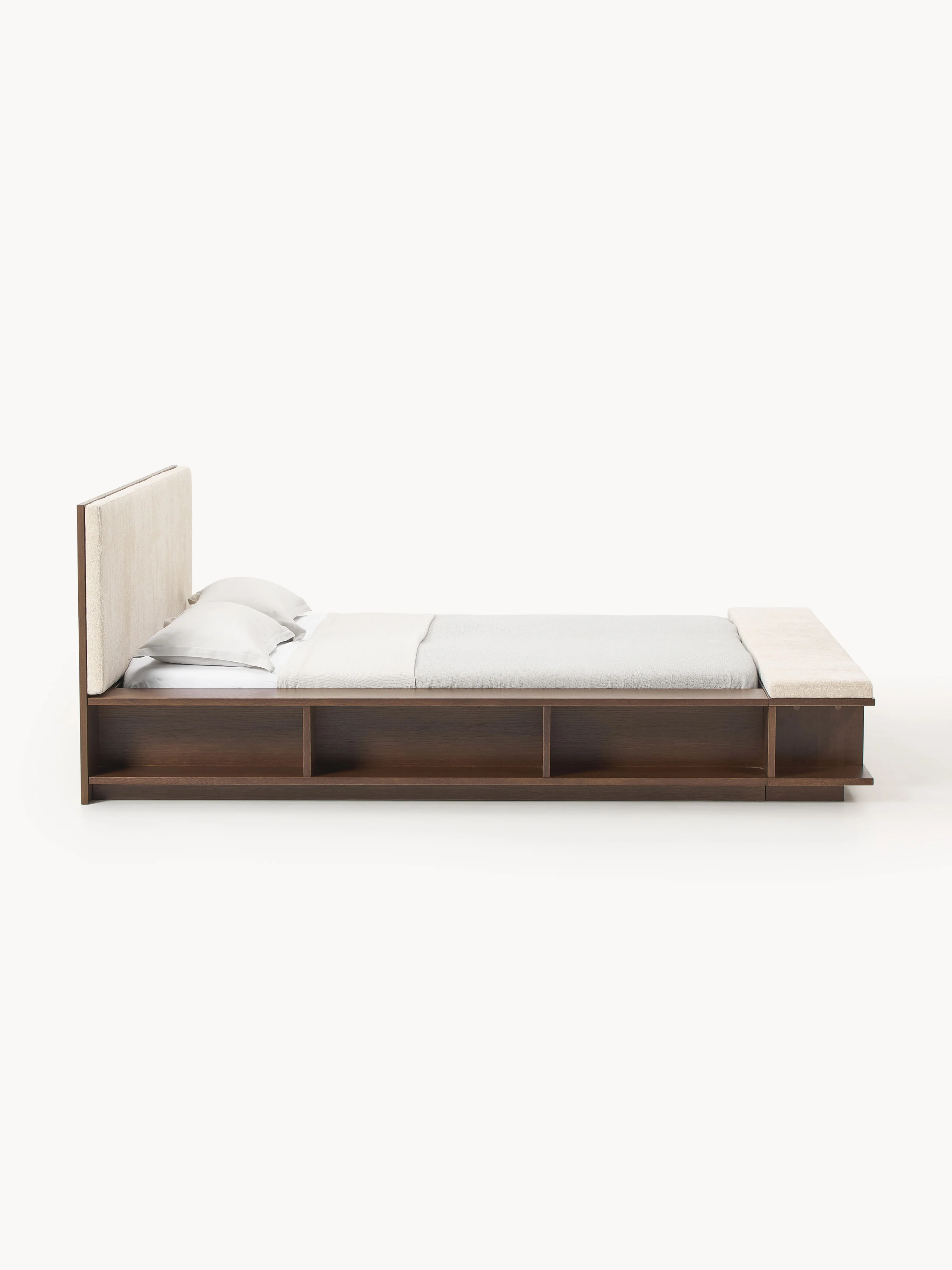 Houten bed Clark met bank en zijplanken