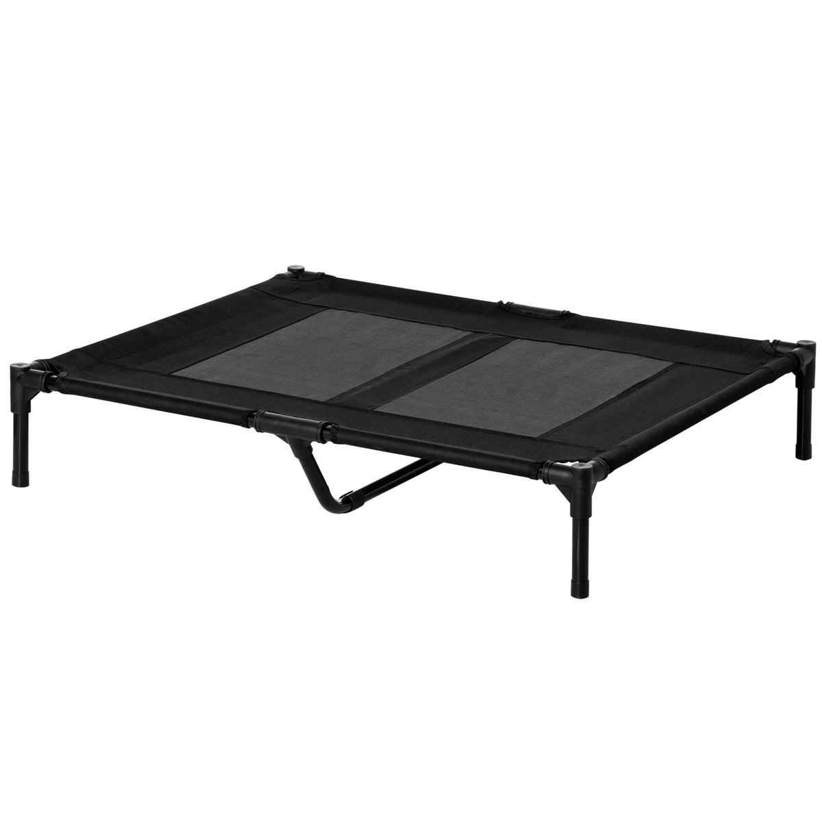 PawHut hondenbed, 92L x 76B x 18H cm, metalen buis, 600D Oxford en Texteline stof, zwart