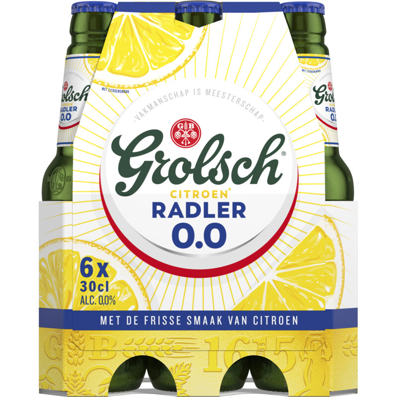 Grolsch Radler citroen alcoholvrij 0.0 6-pack