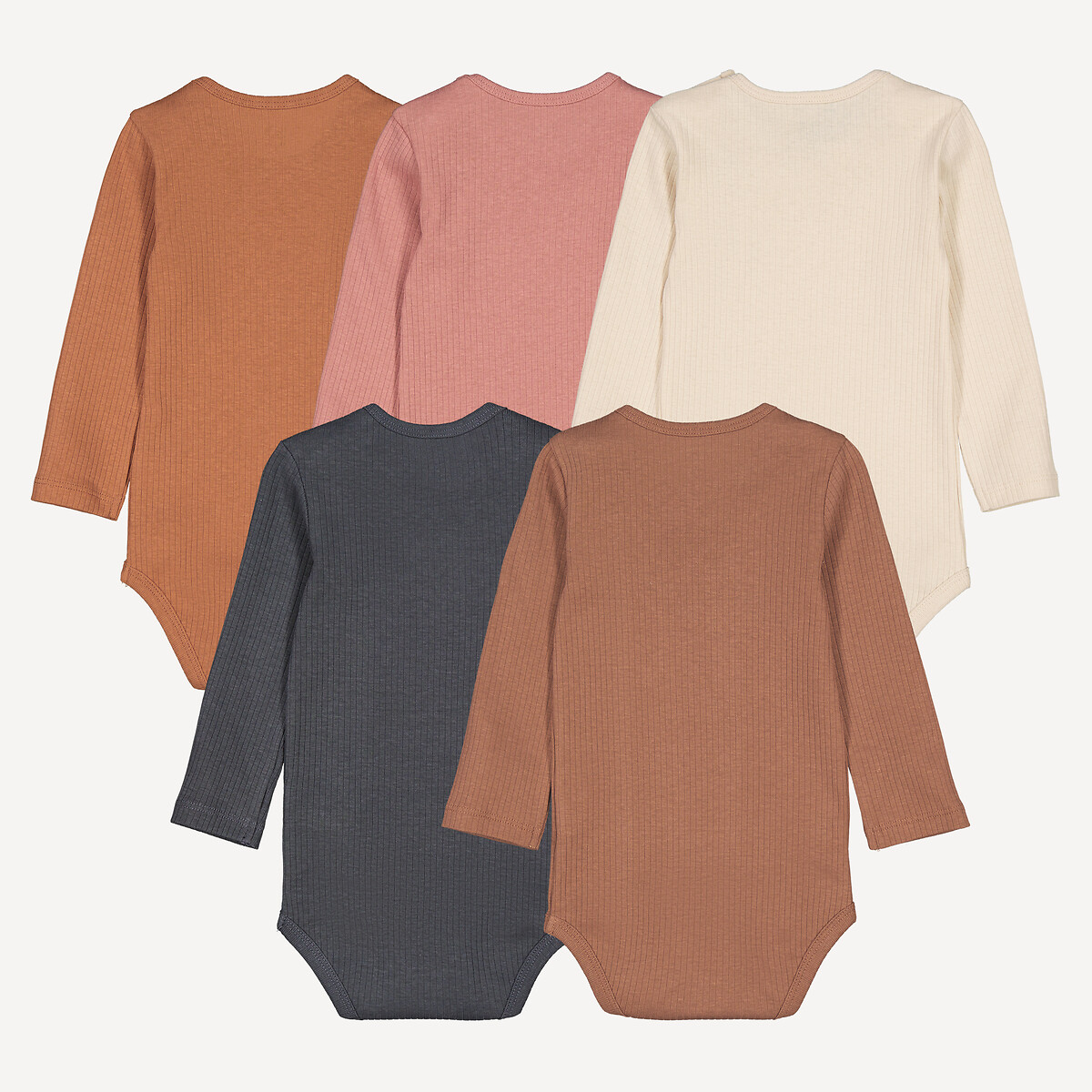 COLEÇÃO LA REDOUTE<br>Conjunto de 5 bodies de manga comprida
