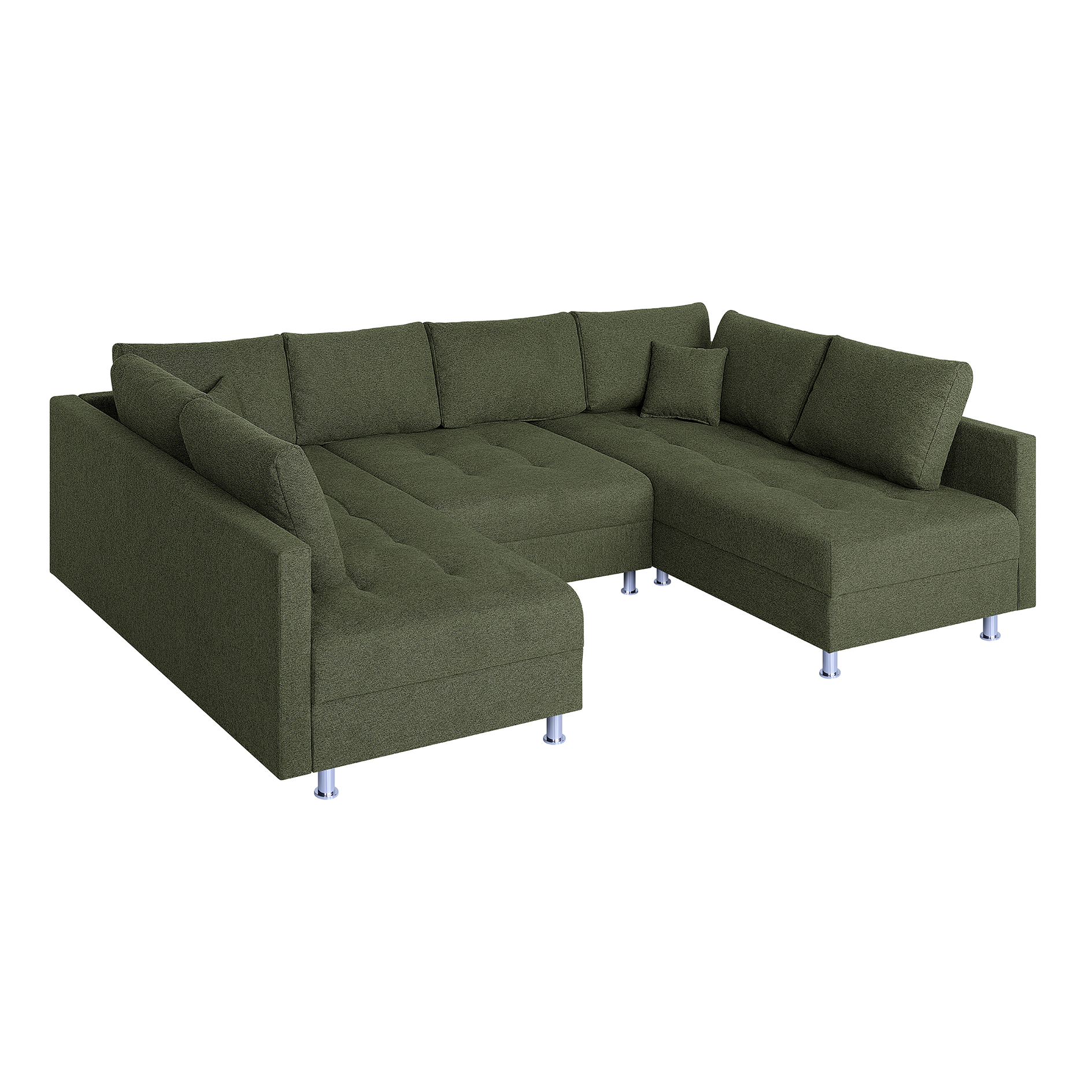 Wohnlandschaft - olive - Strukturgewebe - Federkern