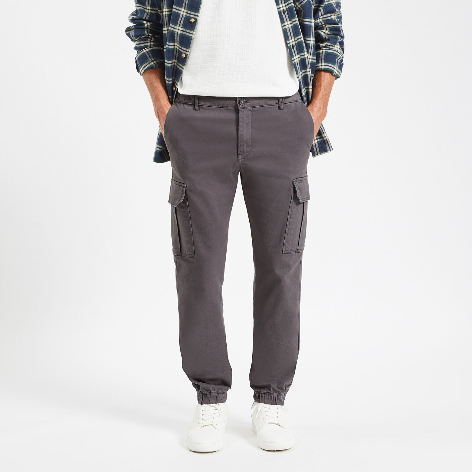 Pantalon cargo Gris moyen