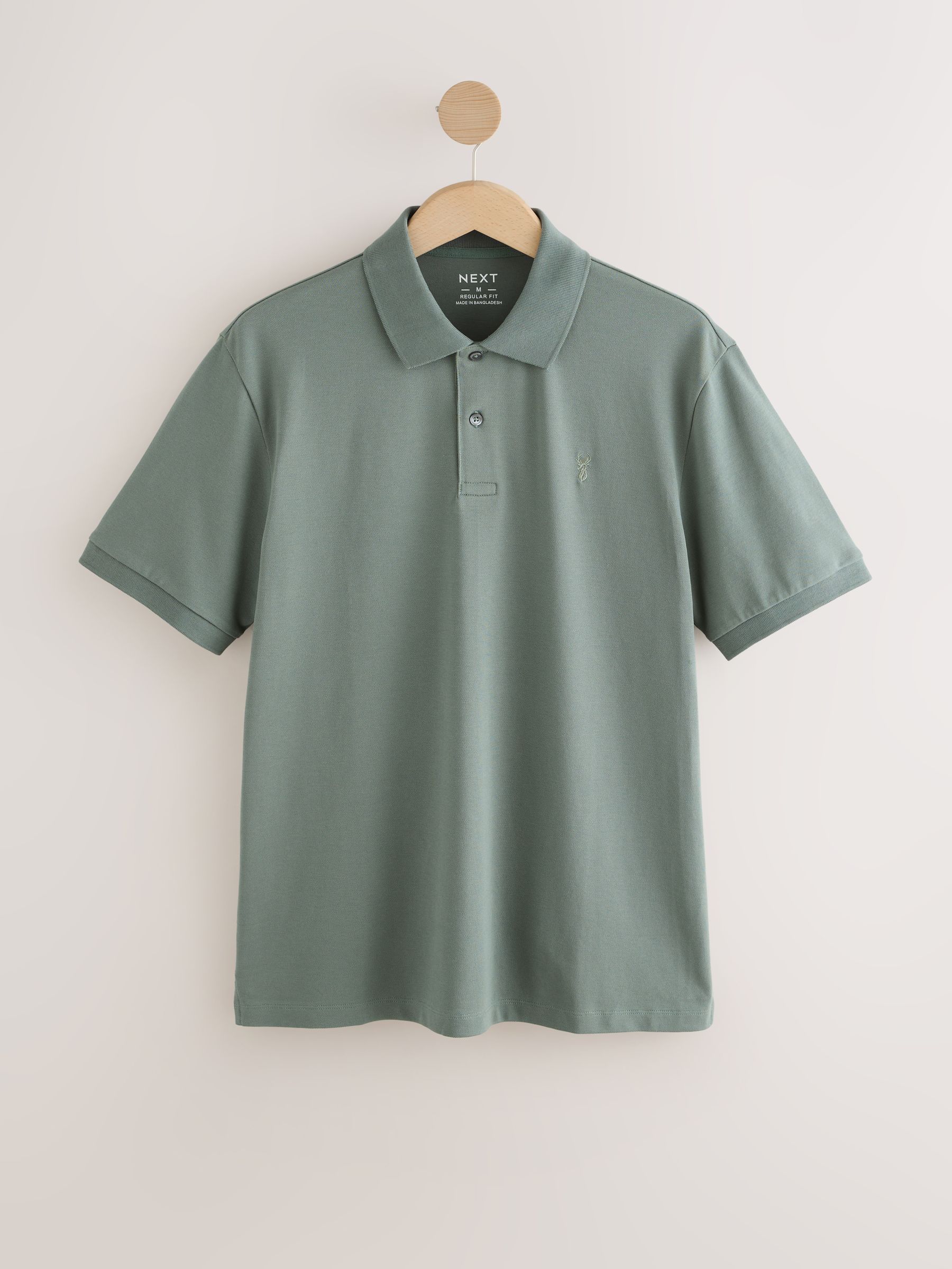 Saliegroen - Normale Pasvorm - Long-Sleeve Pique Polo Shirt