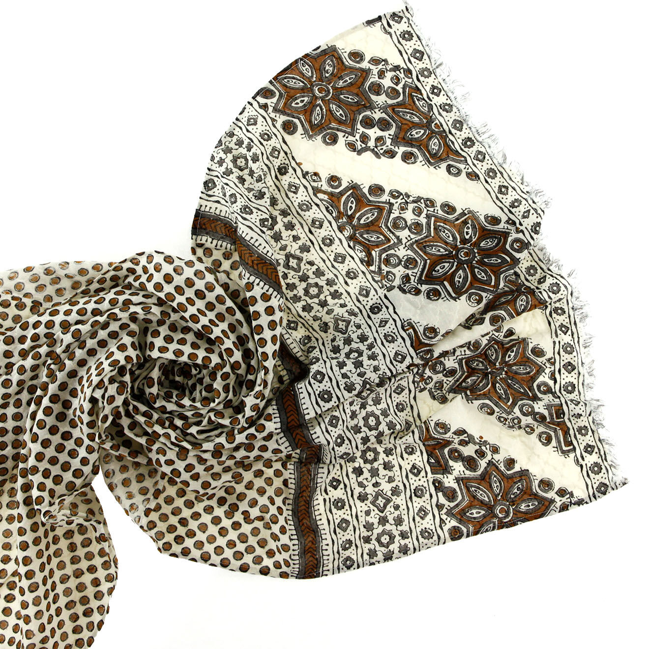 Stella Forest Foulard à franged Zaire ambre