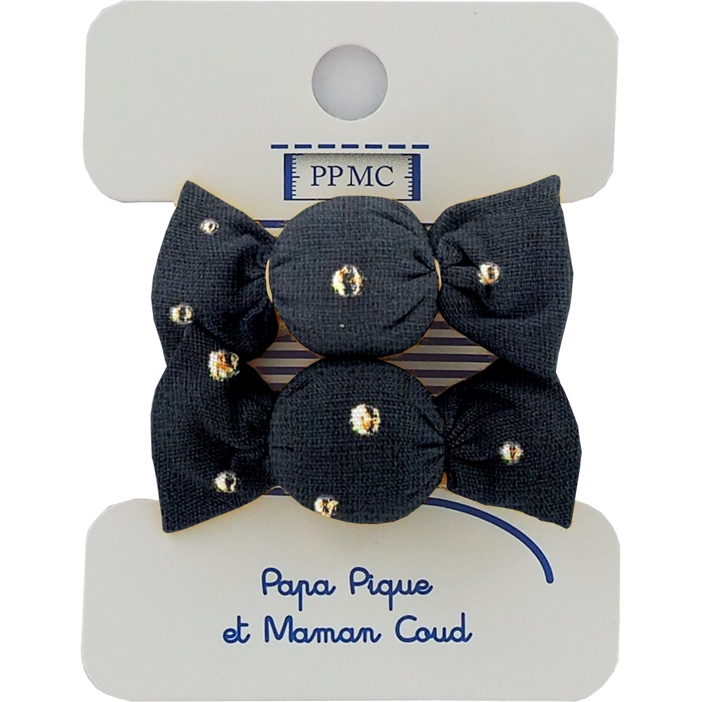 Elastiques Mousse Mini Bonbons Gaze Pois Or Marine