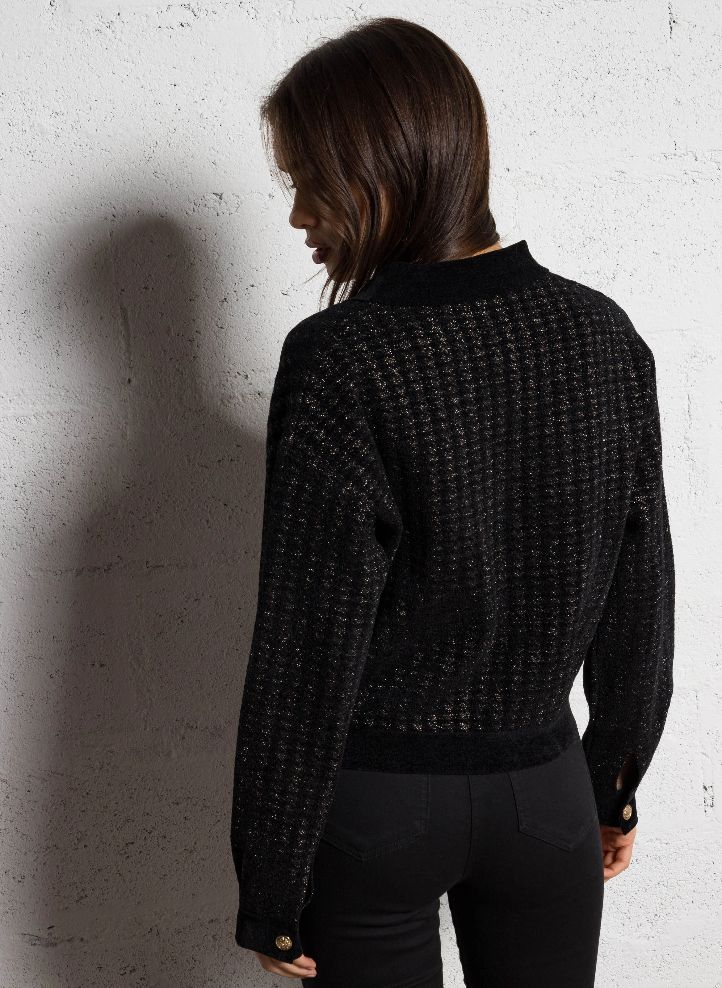 MVAZOU - Gilet ample col classique | Noir