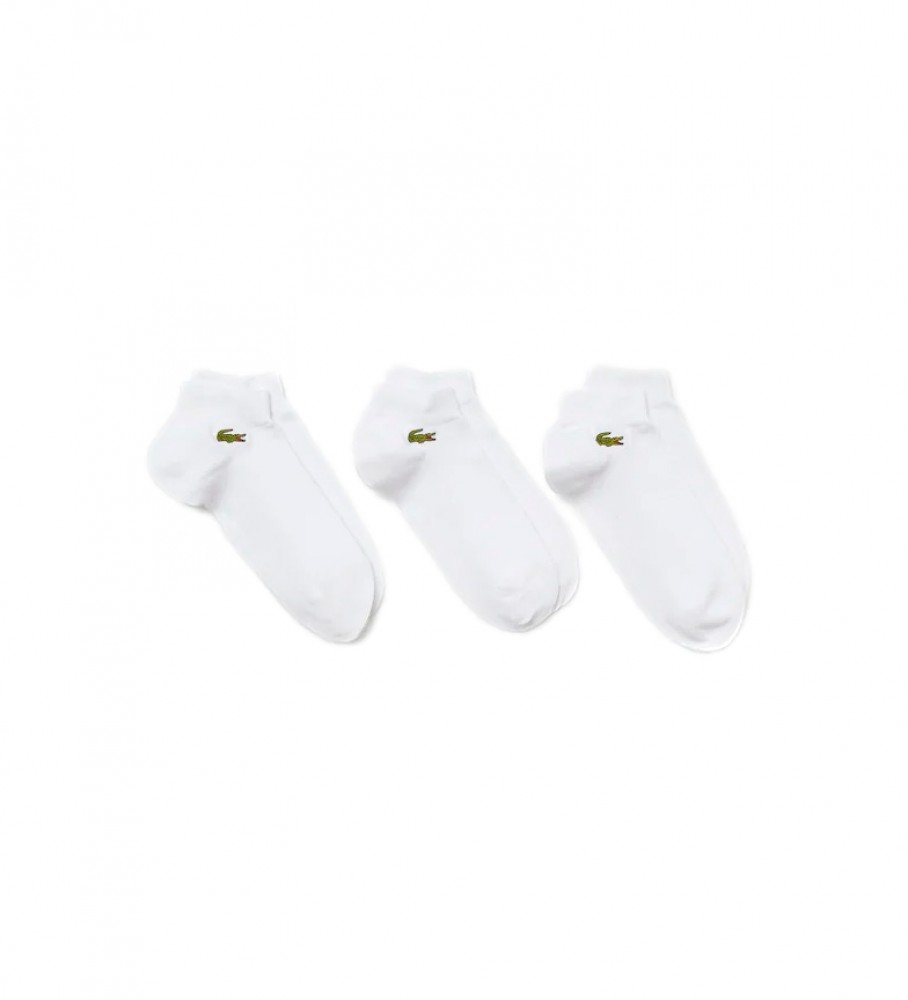 Pacote com 3 pares de meias Lacoste Sport Low, brancas