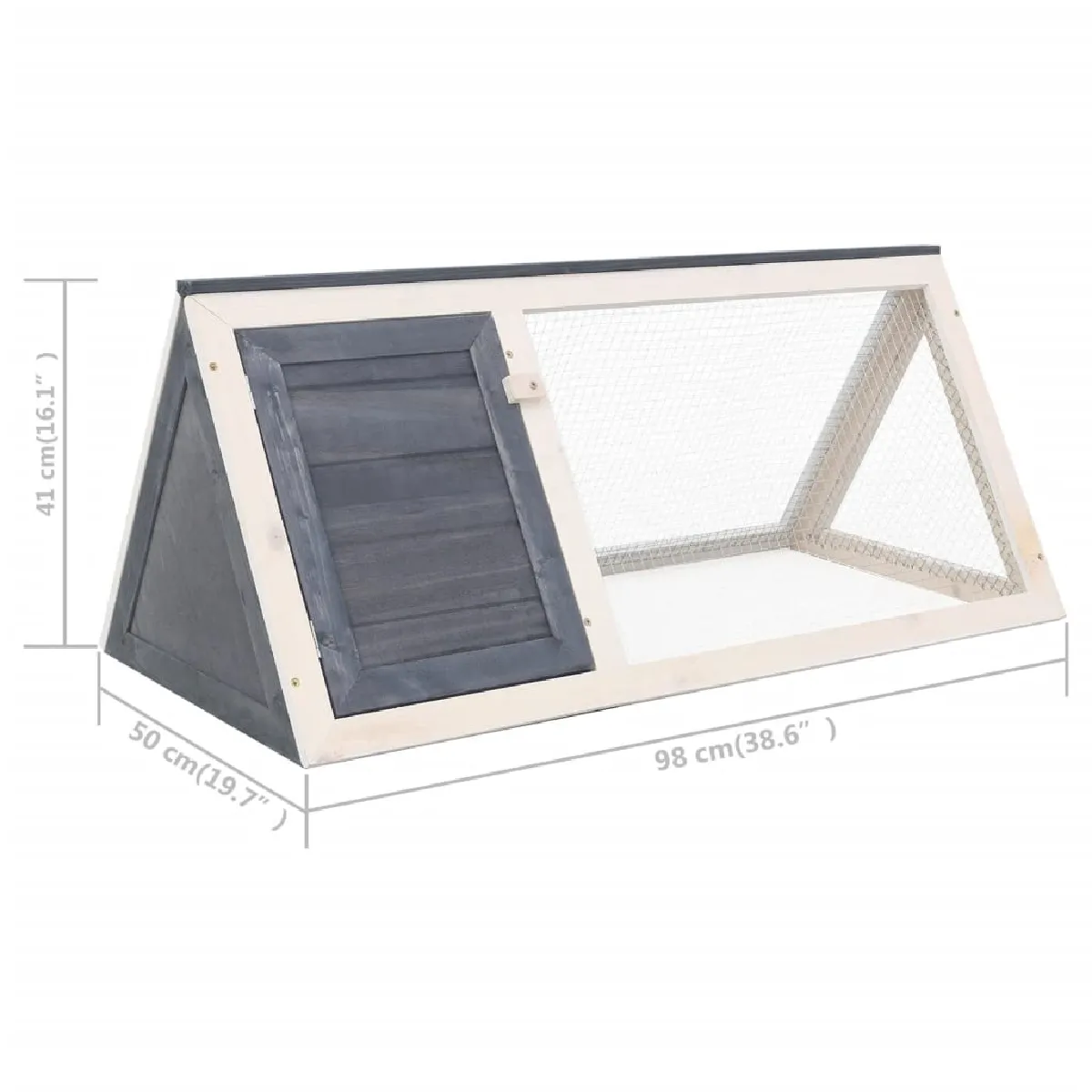 vidaXL Clapier Gris - Bois 98x50x41 cm