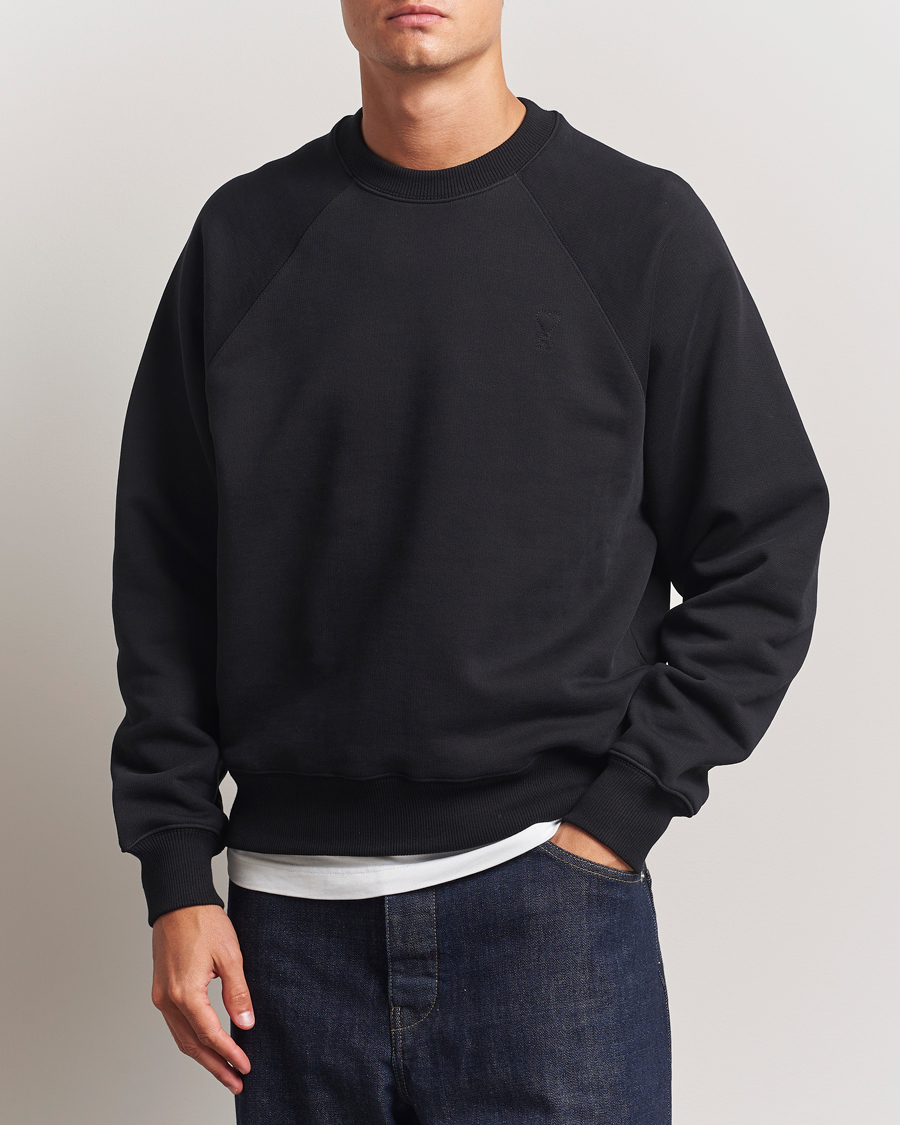 AMI Tonal Heart Logo Sweatshirt Black