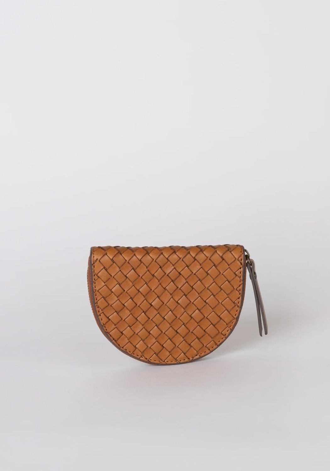 O My Bag Portemonnaie Laura Coin Purse Woven Classic Leather Cognac