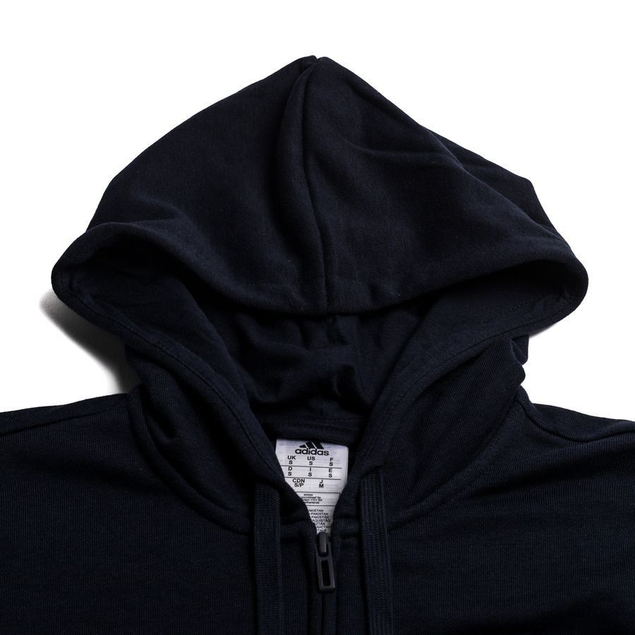 adidas Sweat à Capuche Essentials Big Logo FZ - Bleu Marine/Blanc